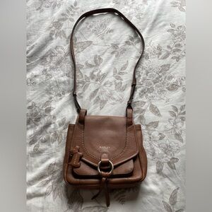 Radley London Sunray Brown Cognac Leather Crossbody Bag Classic Minimalist Boho